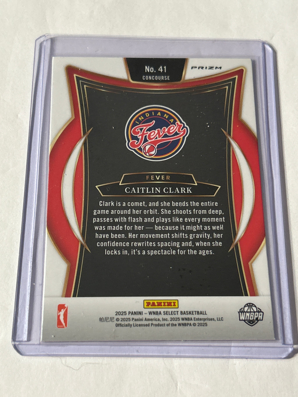 2025 Panini Select WNBA Caitlin Clark Concourse #41 Pink Ice Prizm Indiana Fever