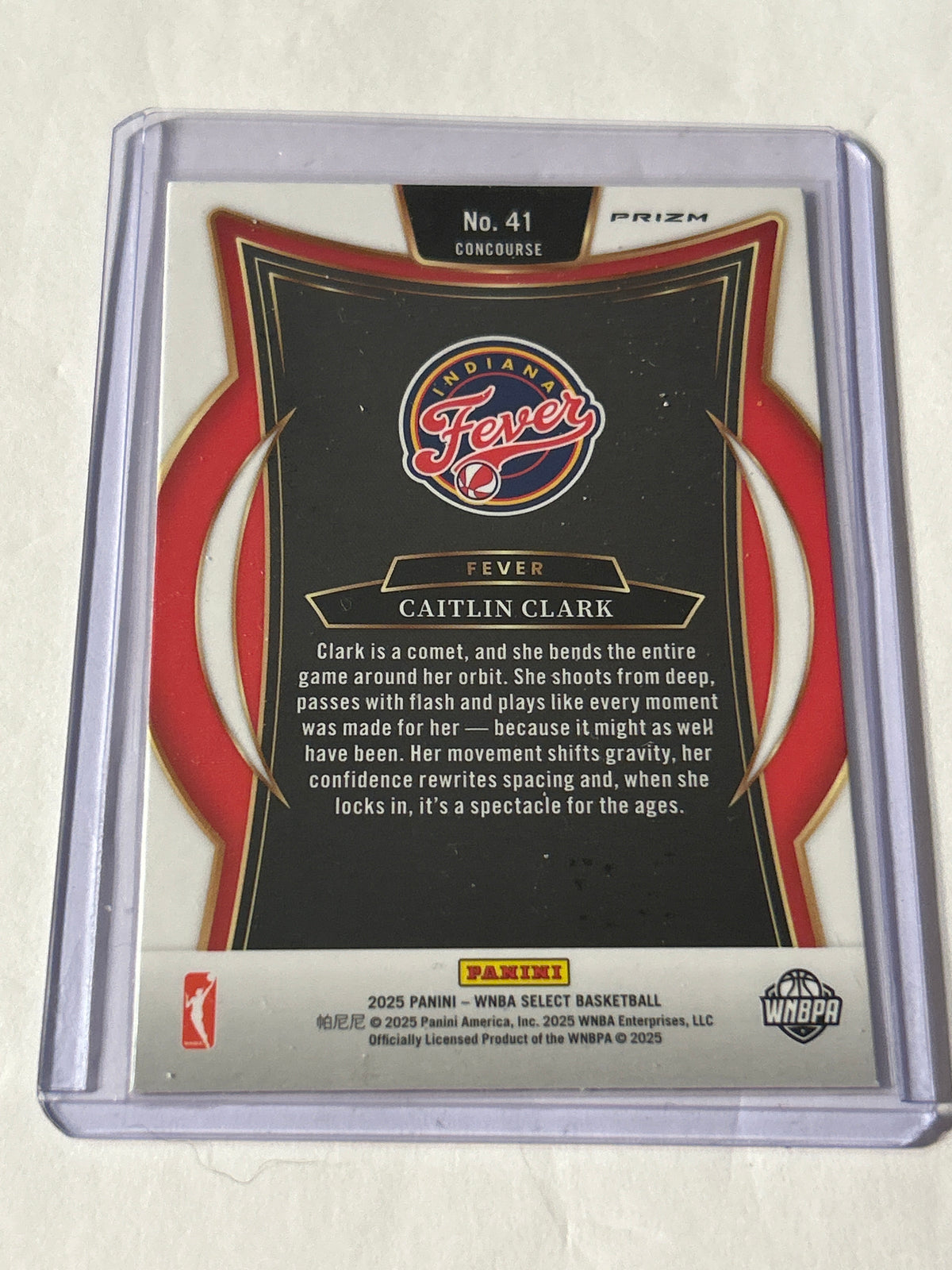 2025 Panini Select WNBA Caitlin Clark Concourse #41 Pink Ice Prizm Indiana Fever