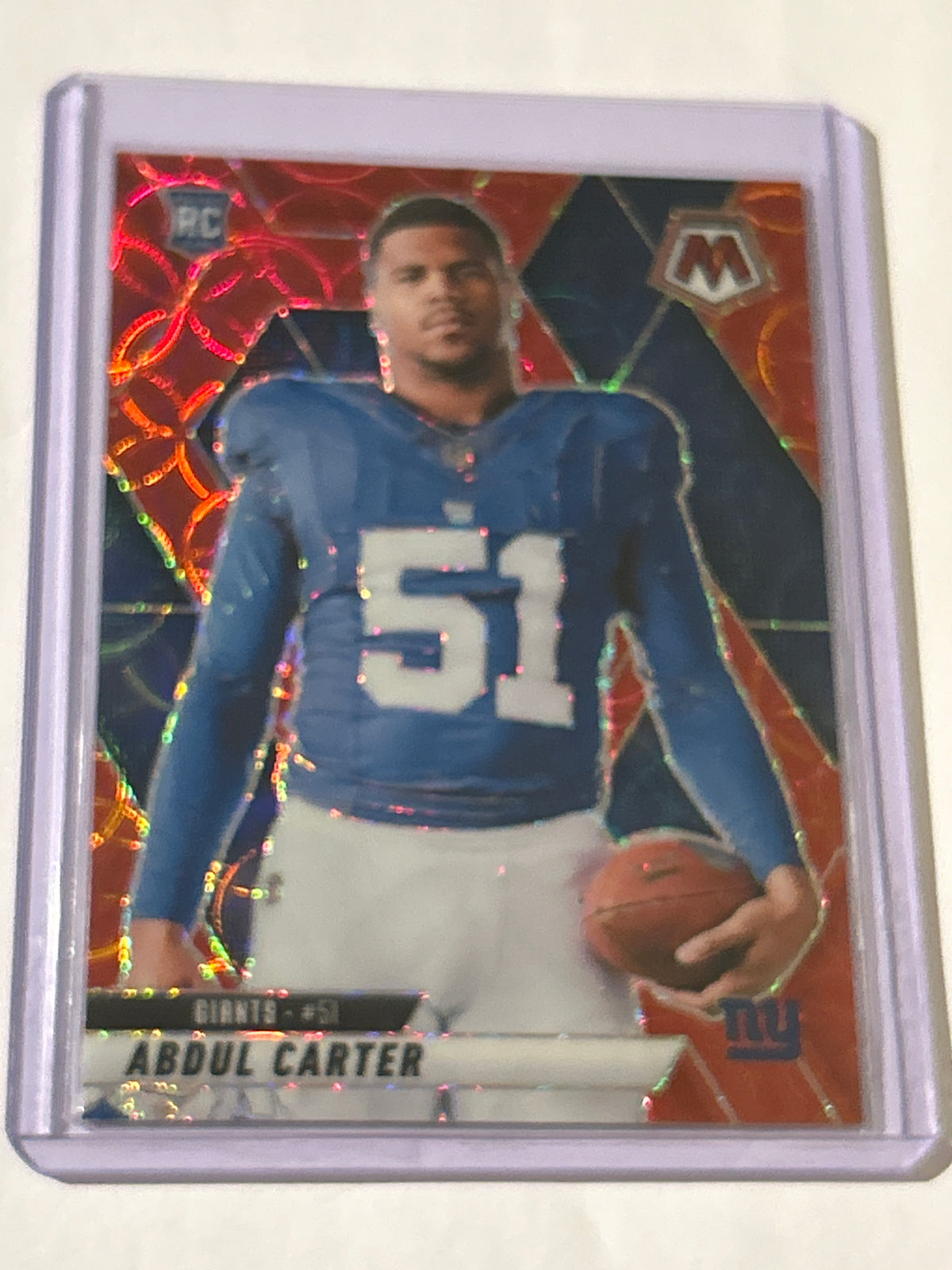 2025 Panini Mosaic - Rookie Variations Abdul Carter #282 Red Mosaic Prizm (RC)