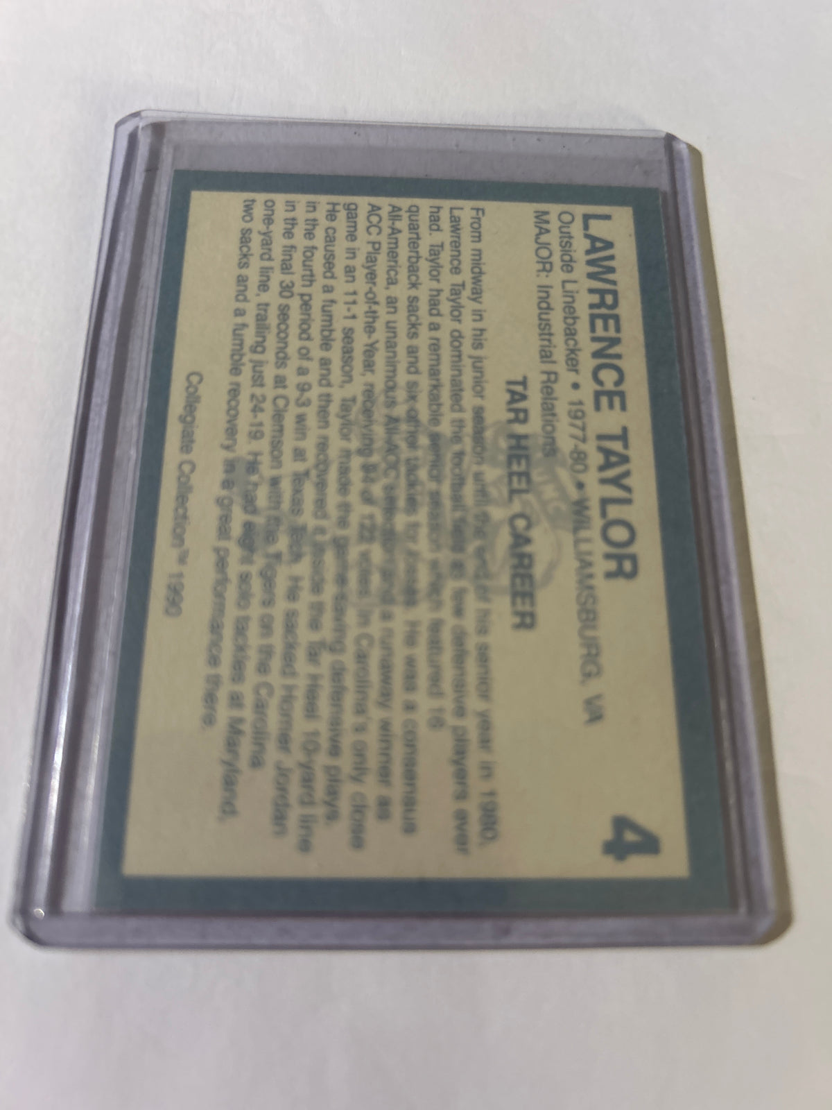 Lawrence Taylor – North Carolina Hand‑Signed Autograph (Not Pack‑Pulled)