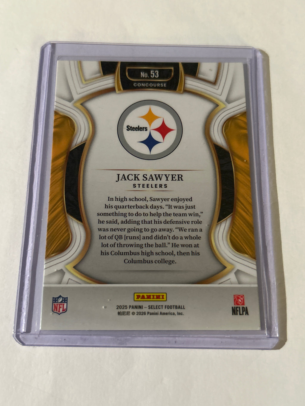 2025 Panini Select - Concourse Jack Sawyer #53 Silver Prizm (RC)