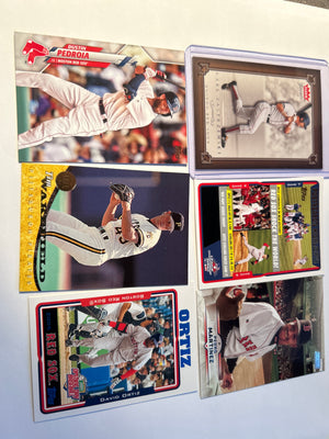 Boston Red Sox 6 Card Lot Carl Yastrzemski David Ortiz Pedro Martinez Dustin Pedroia 2004 ALCS Red Sox Shock the World Tim Wakefield