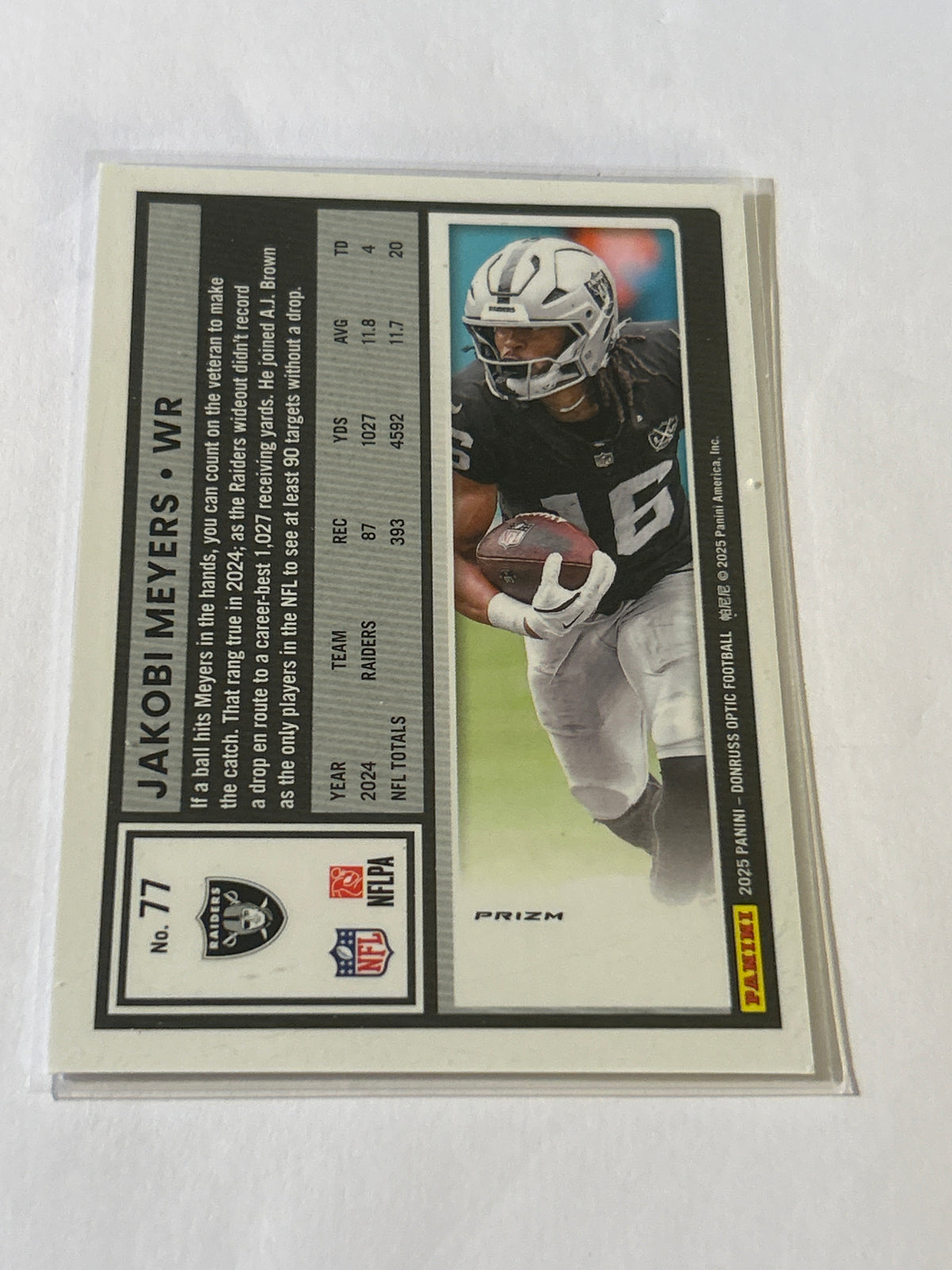 2025 Panini Donruss Optic - Jakobi Meyers #77 Holo Prizm #77