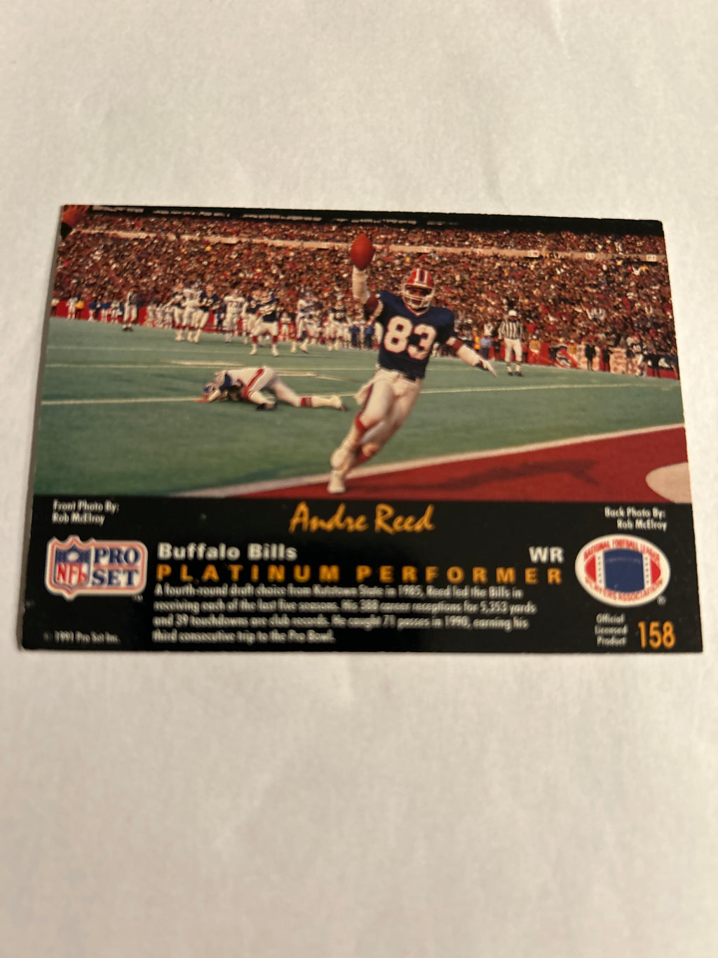 1991 Pro Set Platinum #158 Andre Reed Buffalo Bills HOF Football Card NM/MT