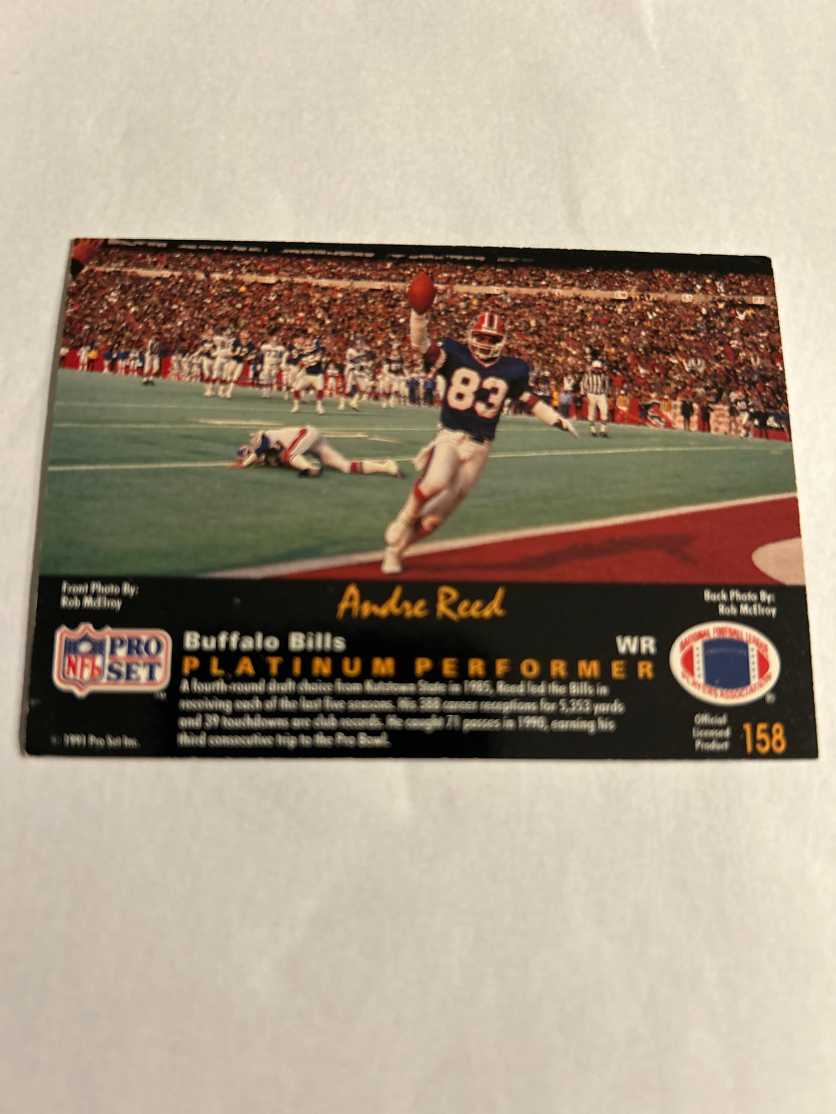 1991 Pro Set Platinum #158 Andre Reed Buffalo Bills HOF Football Card NM/MT