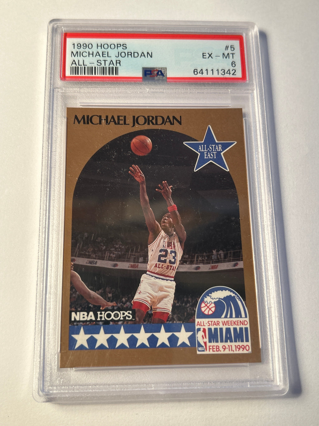 1990 NBA Hoops #5 Michael Jordan All Star PSA 6 EX-MT