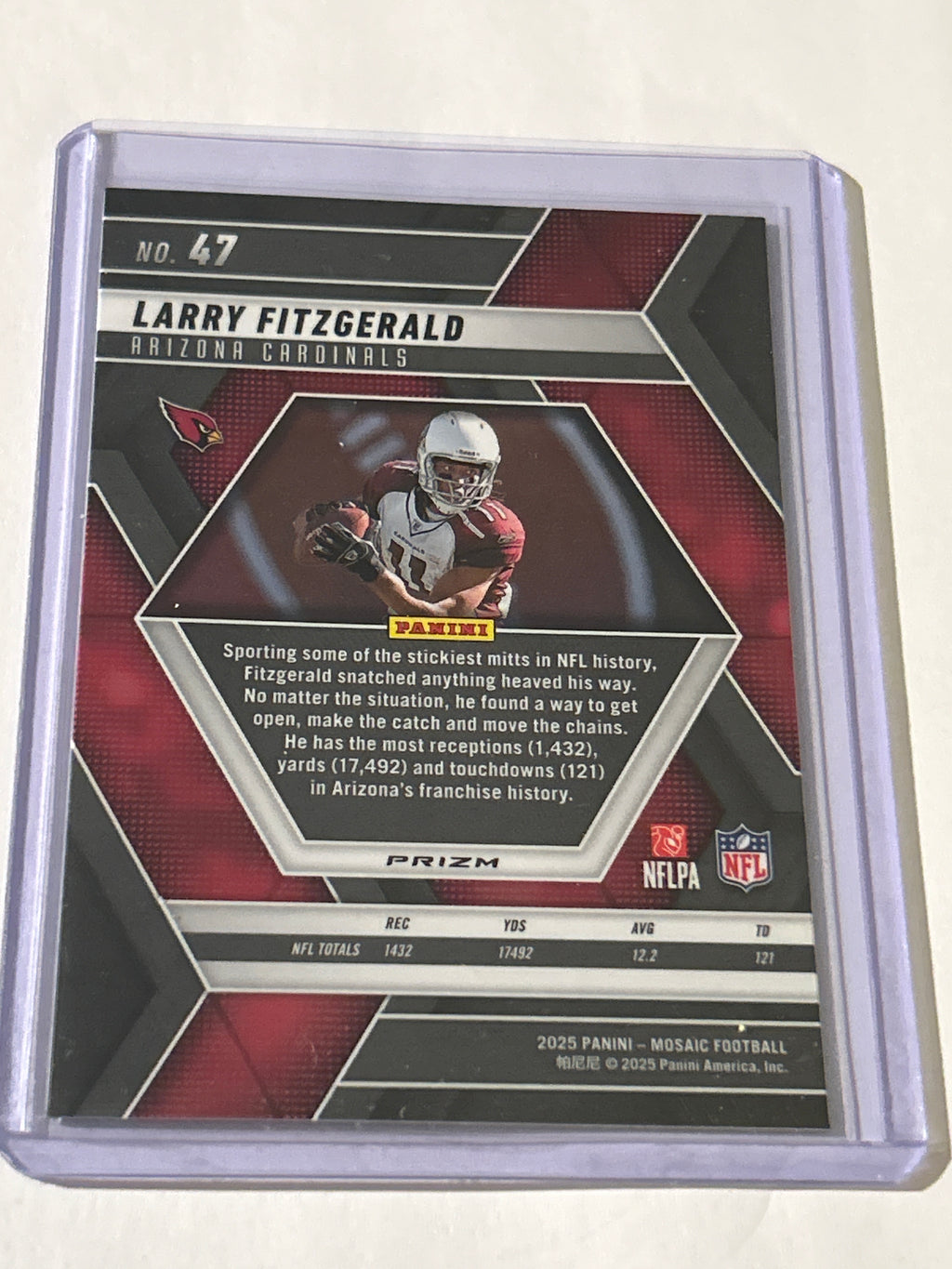 2025 Panini Mosaic - Larry Fitzgerald #47 Green Mosaic Prizm