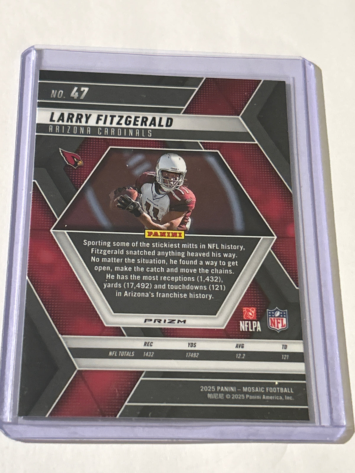 2025 Panini Mosaic - Larry Fitzgerald #47 Green Mosaic Prizm