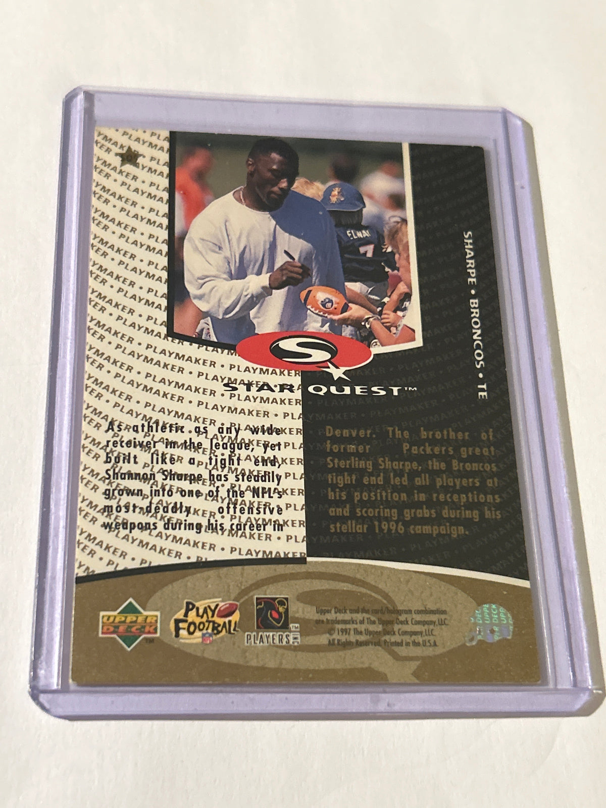 1997 Upper Deck Collector's Choice - Star quest Shannon Sharpe #SQ9