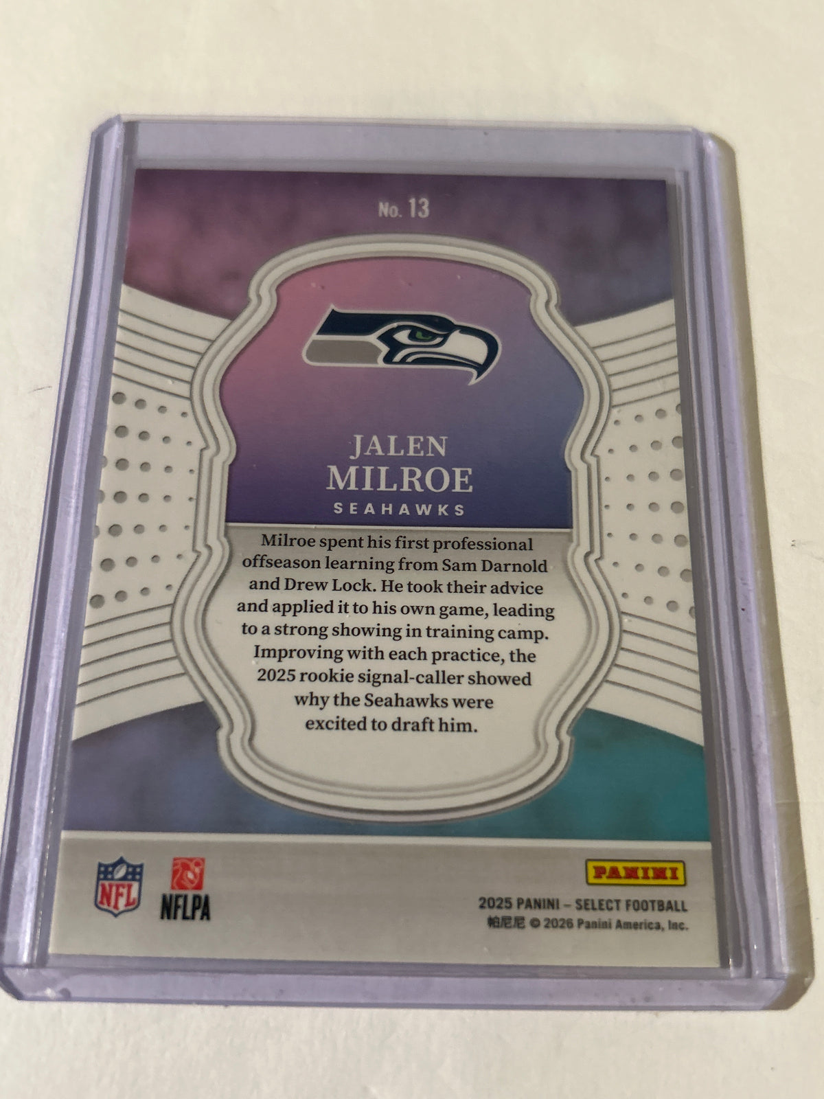 2025 Panini Select - Select Certified Rookies Jalen Milroe #13 (RC)