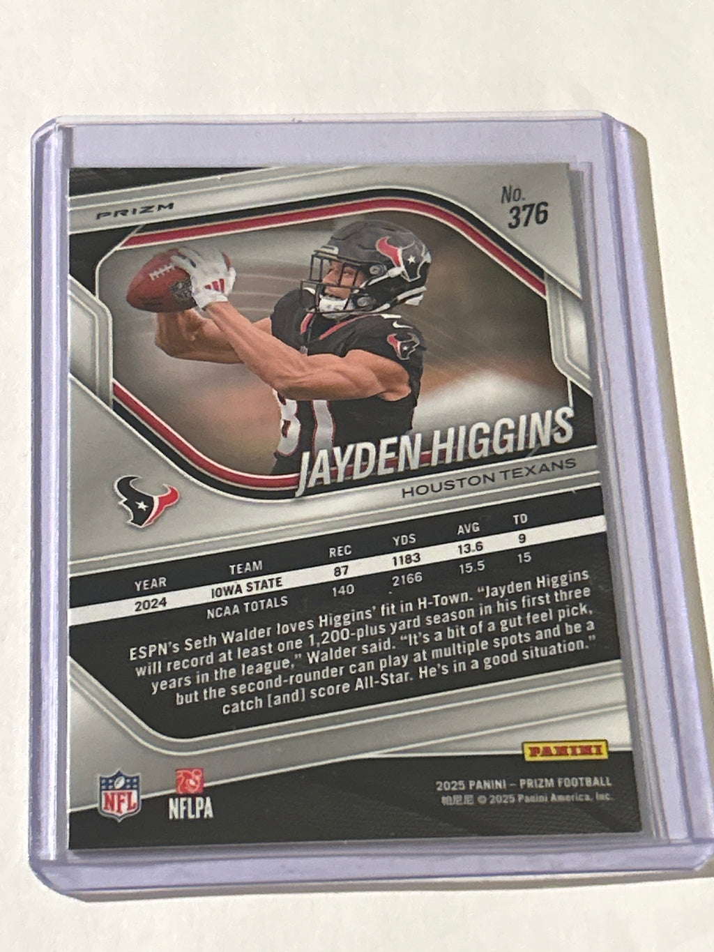 2025 Panini Prizm - Rookies Jayden Higgins #376