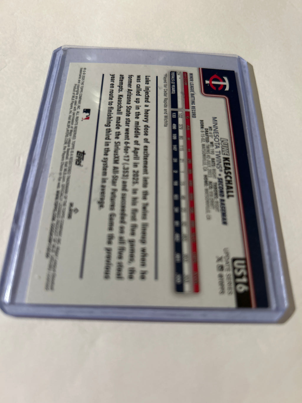 2025 Topps Update Series - Luke Keaschall #US16 Sandglitter (RC)
