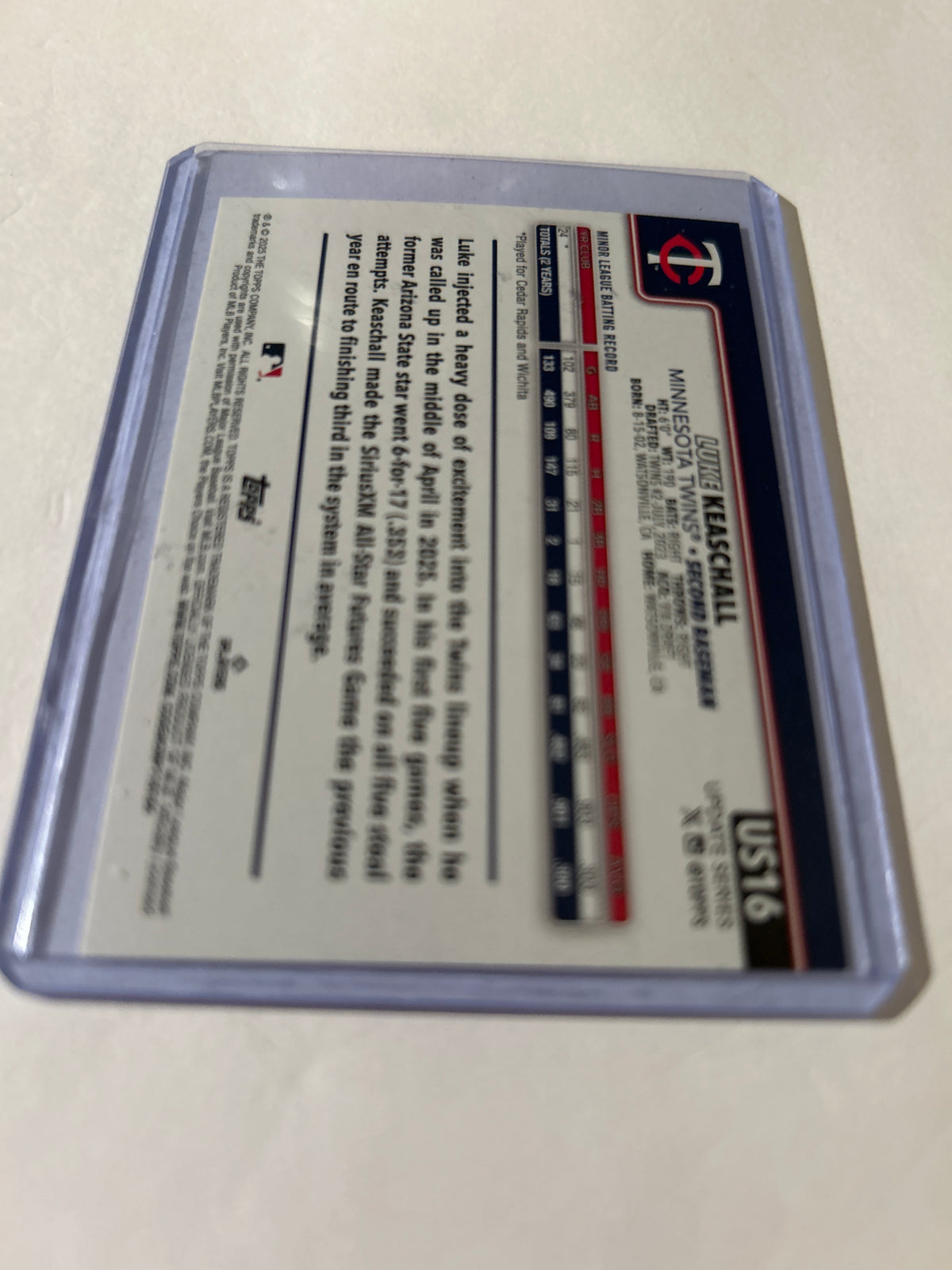 2025 Topps Update Series - Luke Keaschall #US16 Sandglitter (RC)