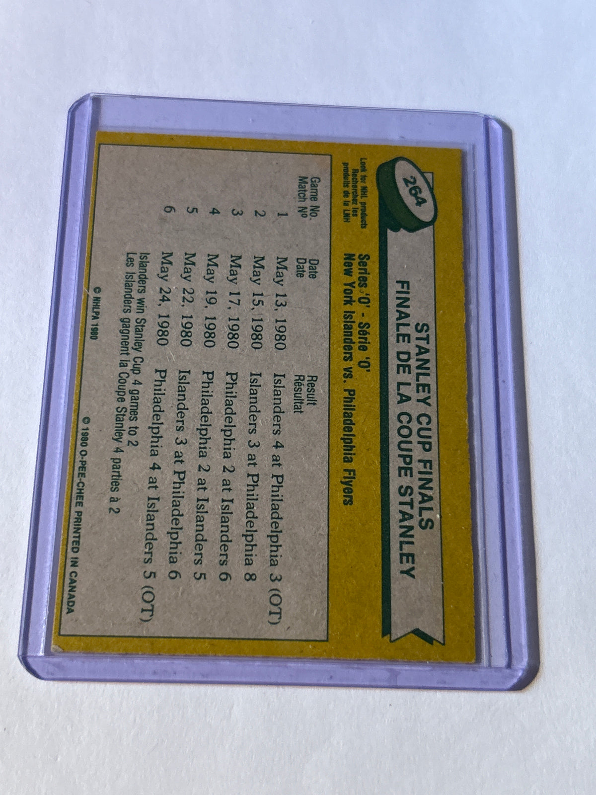 O-Pee-Chee 1980-81 Stanley Cup Finals #264 Islanders Flyers NHL Hockey Card