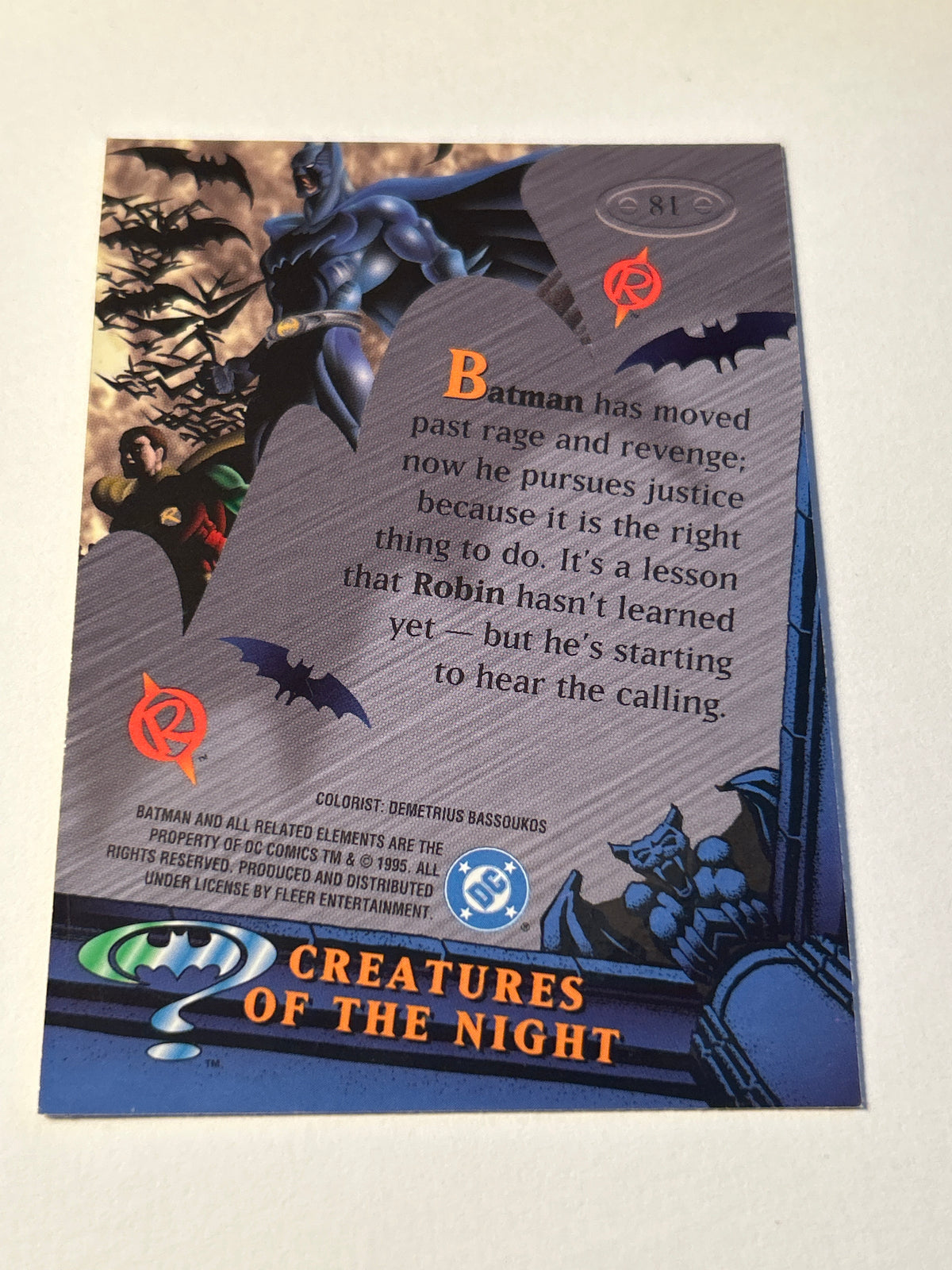 1995 Fleer Metal Batman Forever #81 Batman & Robin – Creatures of the Night