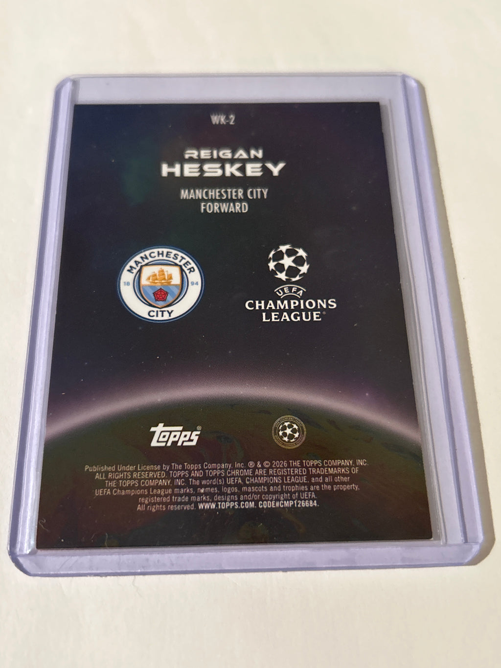 Reigan Heskey 2025-26 Topps Chrome UCC Wonderkids Refractor (RC) #WK-2