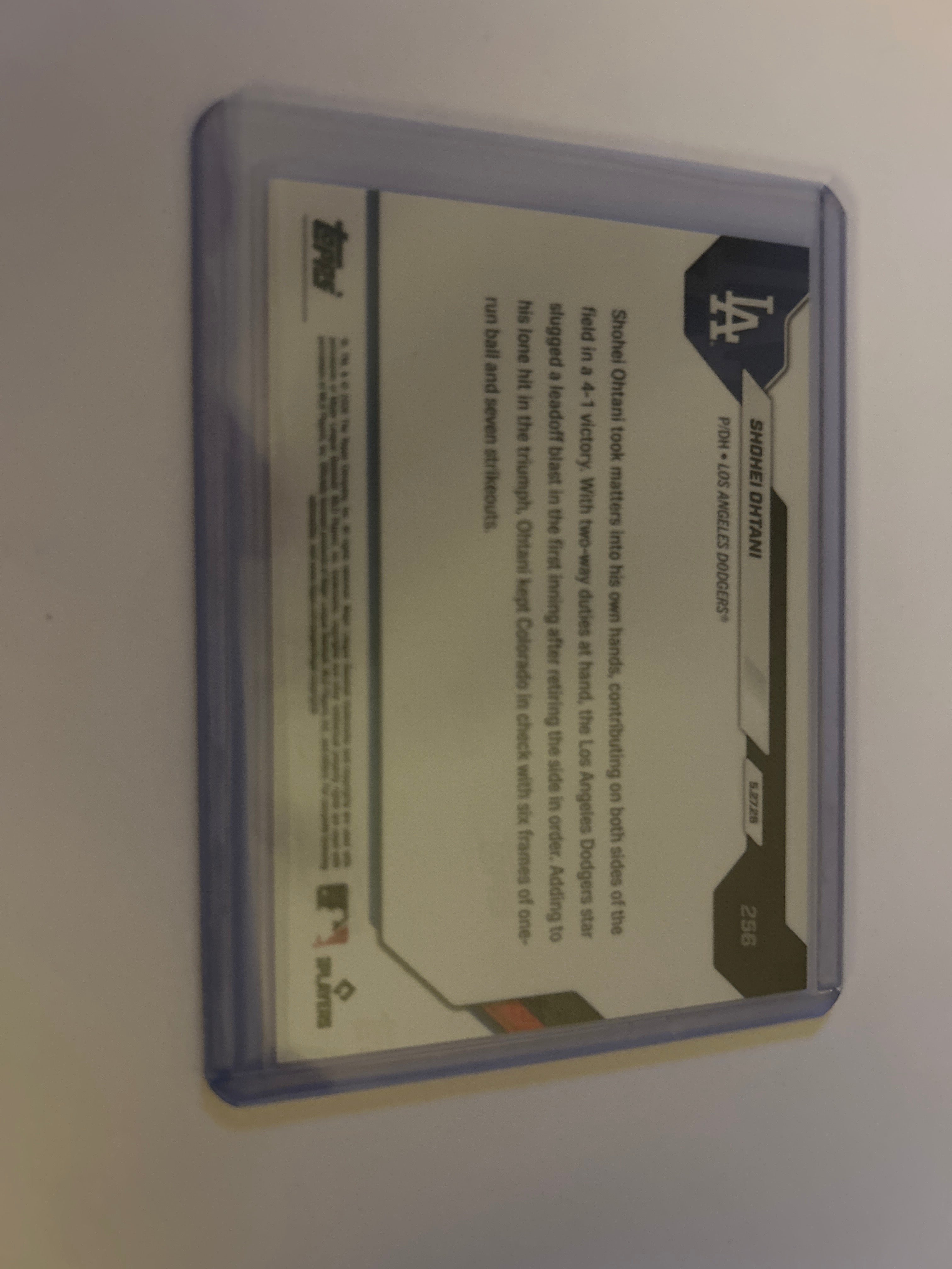 Topps Now #256 Shohei Ohtani Leadoff HR & 6 Hitless Innings Dodgers PR 2744