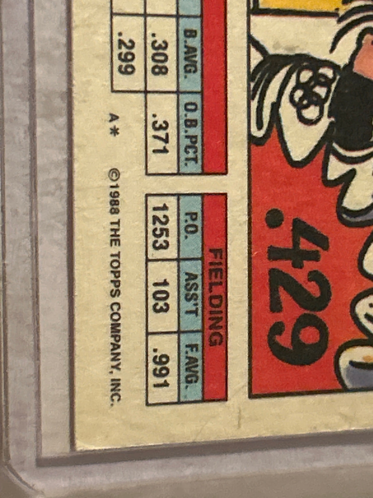 1988 Topps Big - Will Clark #9  *A on Back