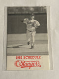 1992 Texas / Charlotte Rangers Baseball Schedule – Black & White Nolan Ryan