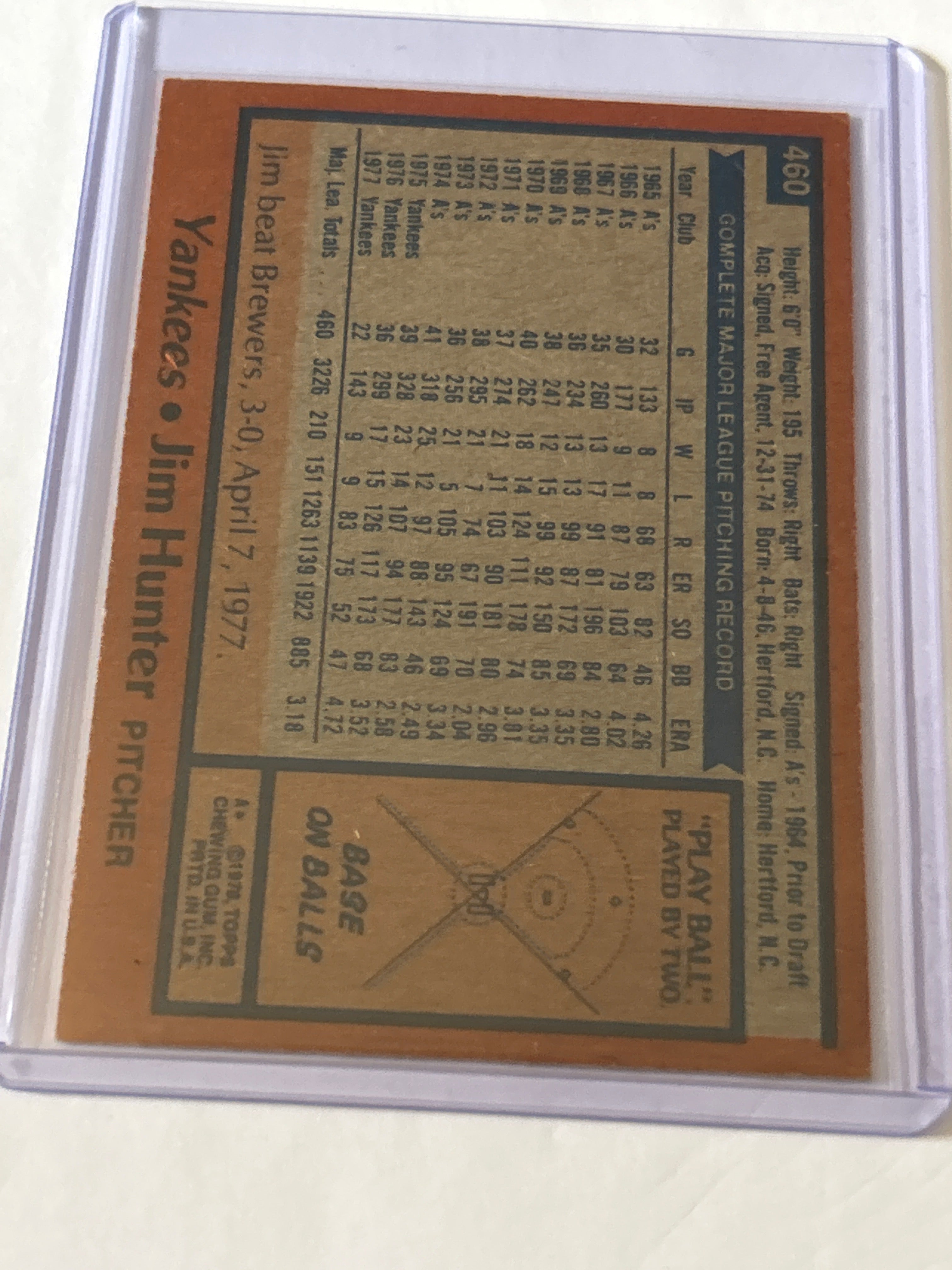 1978 Topps - Catfish Hunter #460
