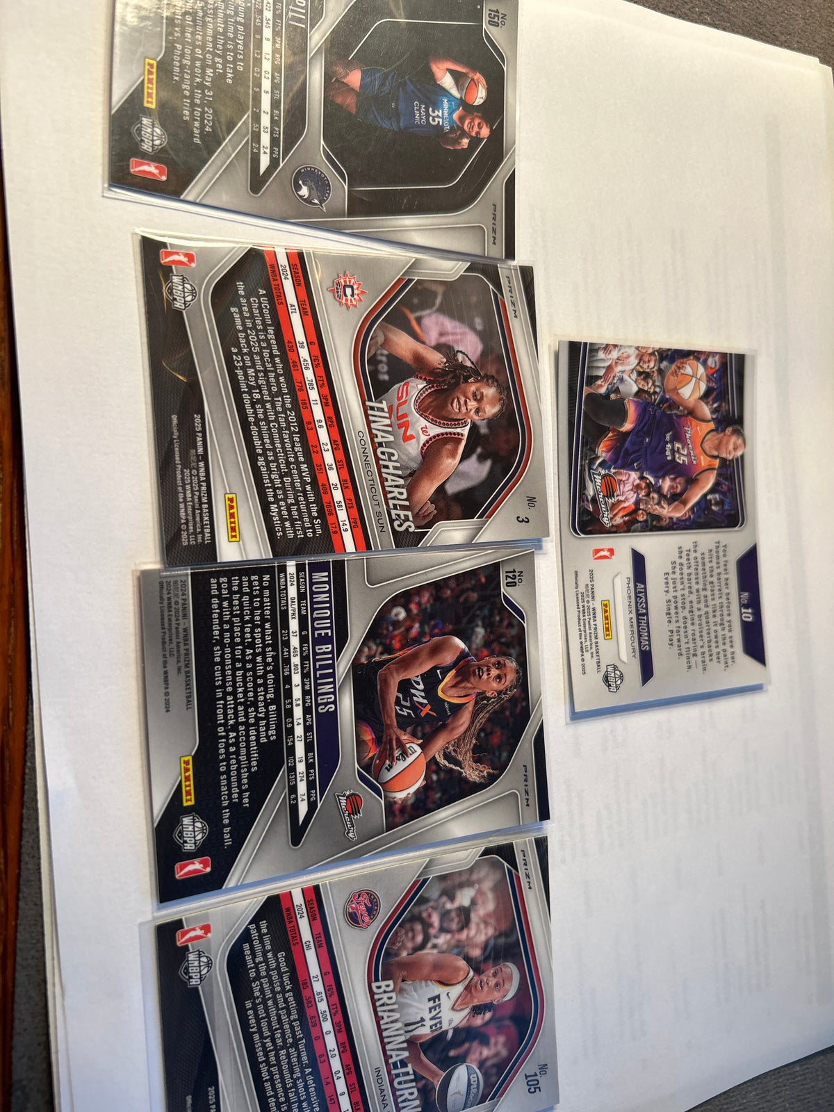 2025 Panini Prizm WNBA 5 Card Color Parallel Lot Orange Ice Green Alissa Pili RC Alyssa Thomas