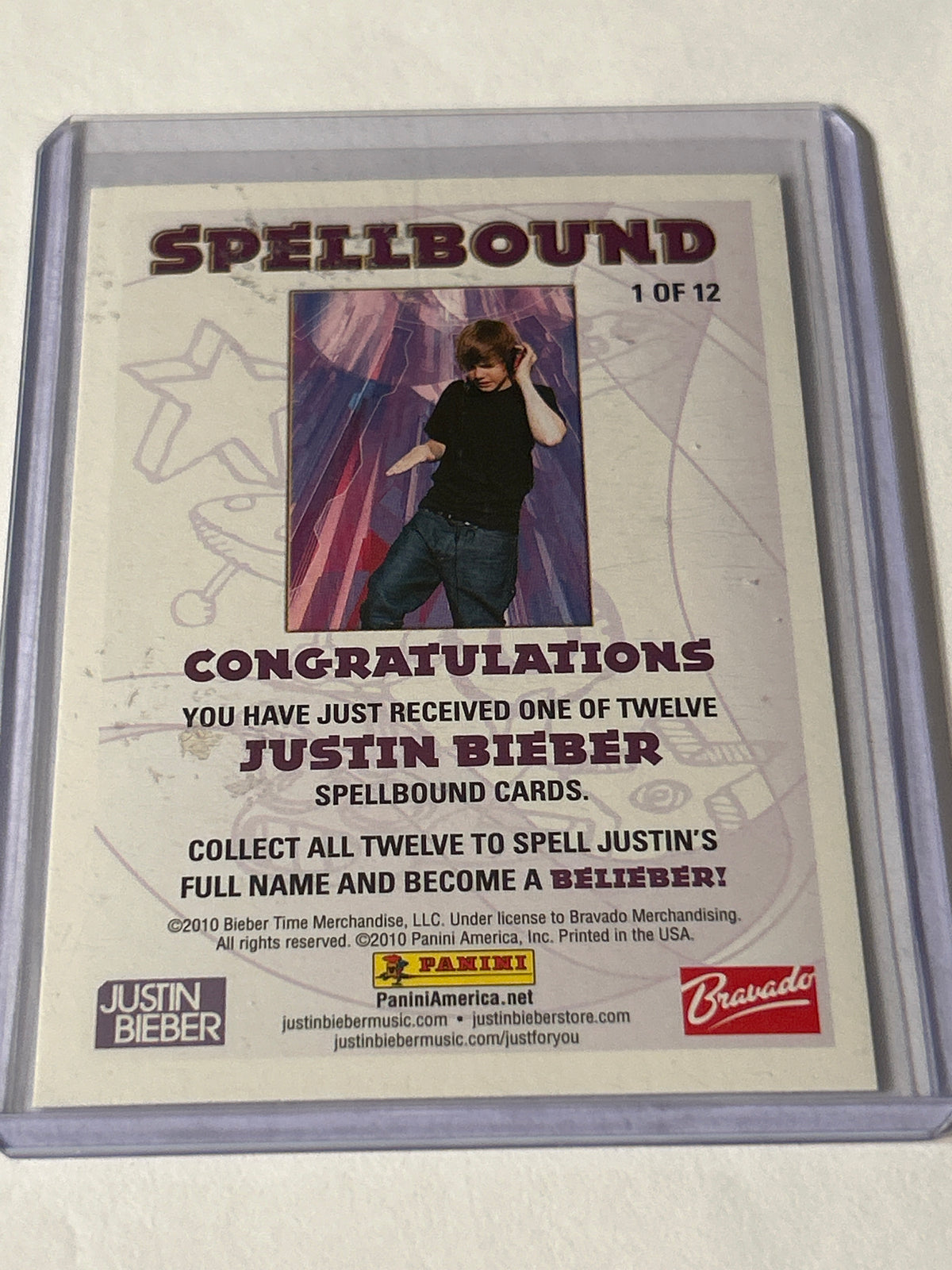 Justin Bieber – Spellbound Holographic Card 1st Edition
