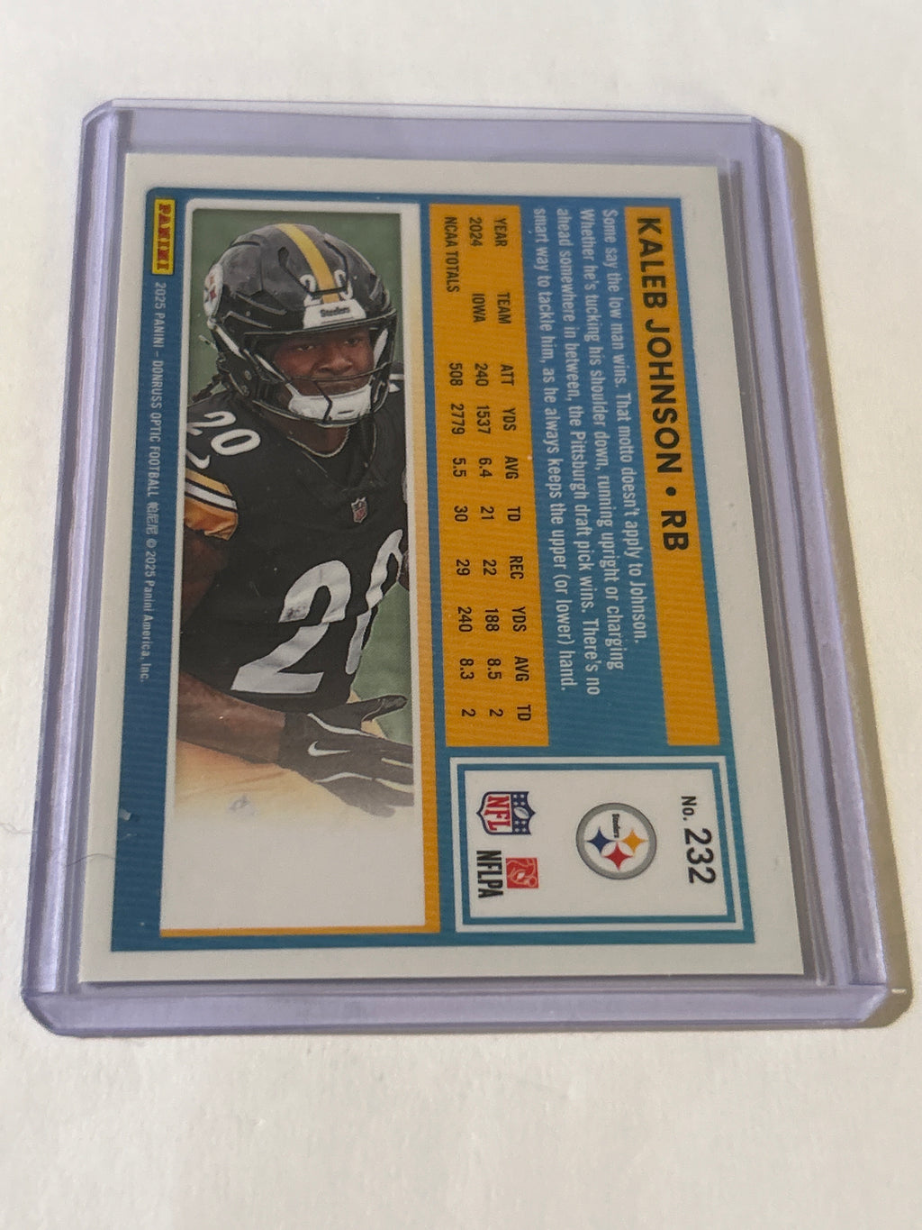 2025 Panini Donruss Optic - Rated Rookie Kaleb Johnson #232 (RC)
