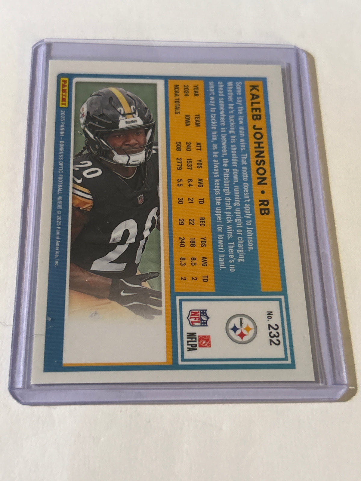 2025 Panini Donruss Optic - Rated Rookie Kaleb Johnson #232 (RC)