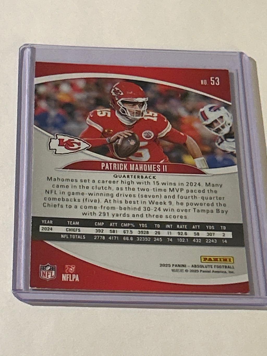 2025 Panini Absolute - Patrick Mahomes II #53 Blue