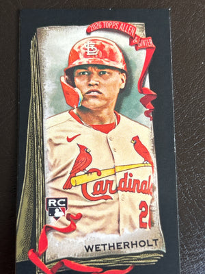 2026 Topps Allen & Ginter JJ Wetherholt RC Mini Black Border Parallel Rookie St Louis Cardinals