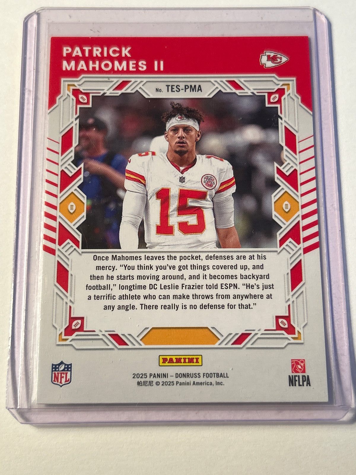 Panini Donruss Elite Series Patrick Mahomes II Kansas City Chiefs Insert