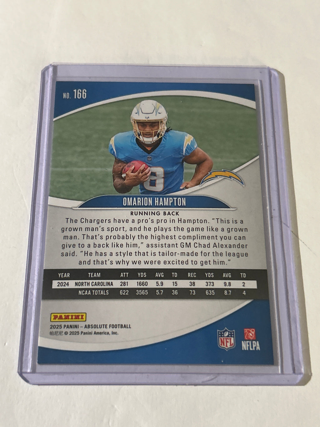 2025 Panini Absolute - Rookies Omarion Hampton #166 Blue (RC)