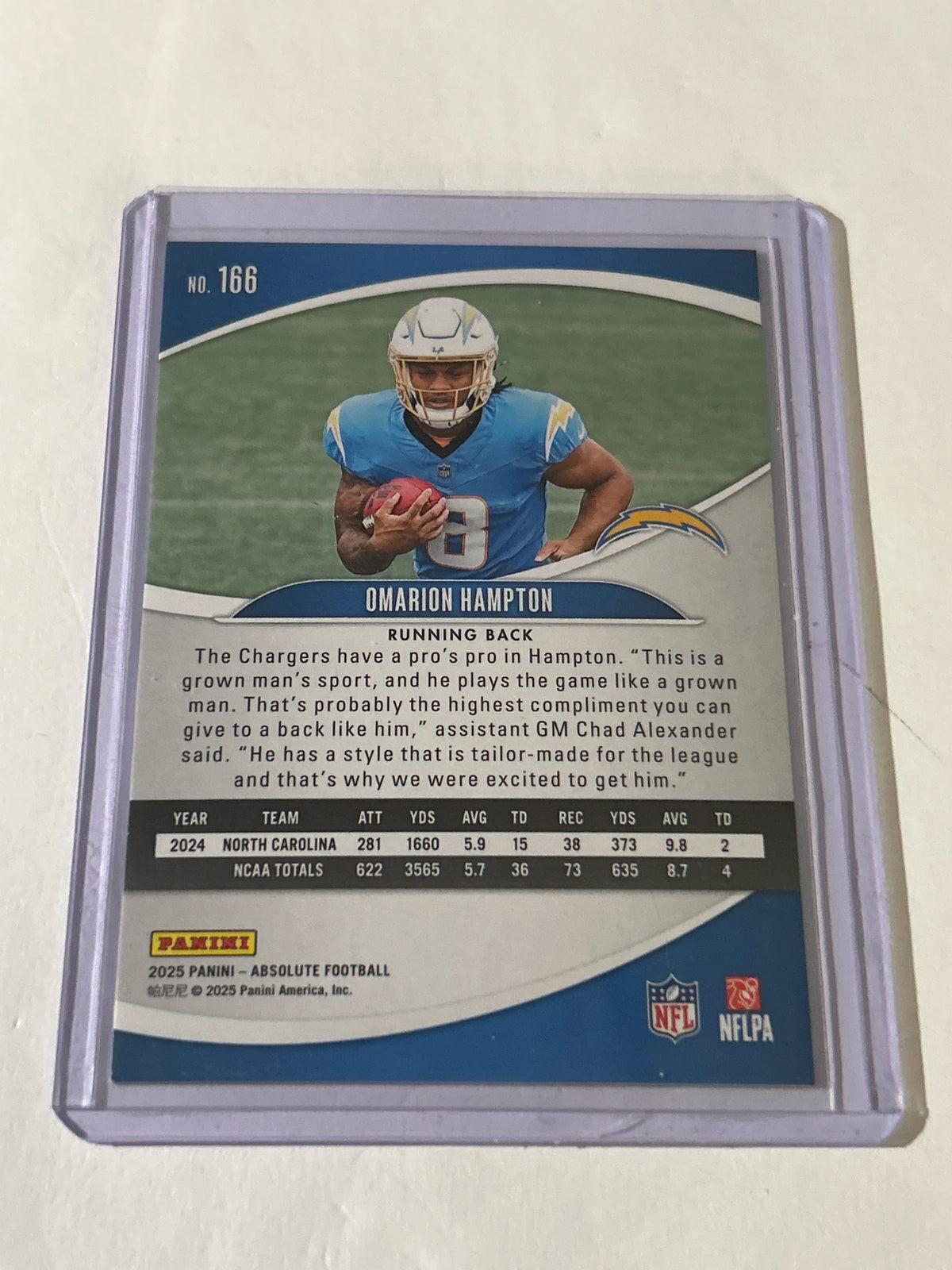 2025 Panini Absolute - Rookies Omarion Hampton #166 Blue (RC)