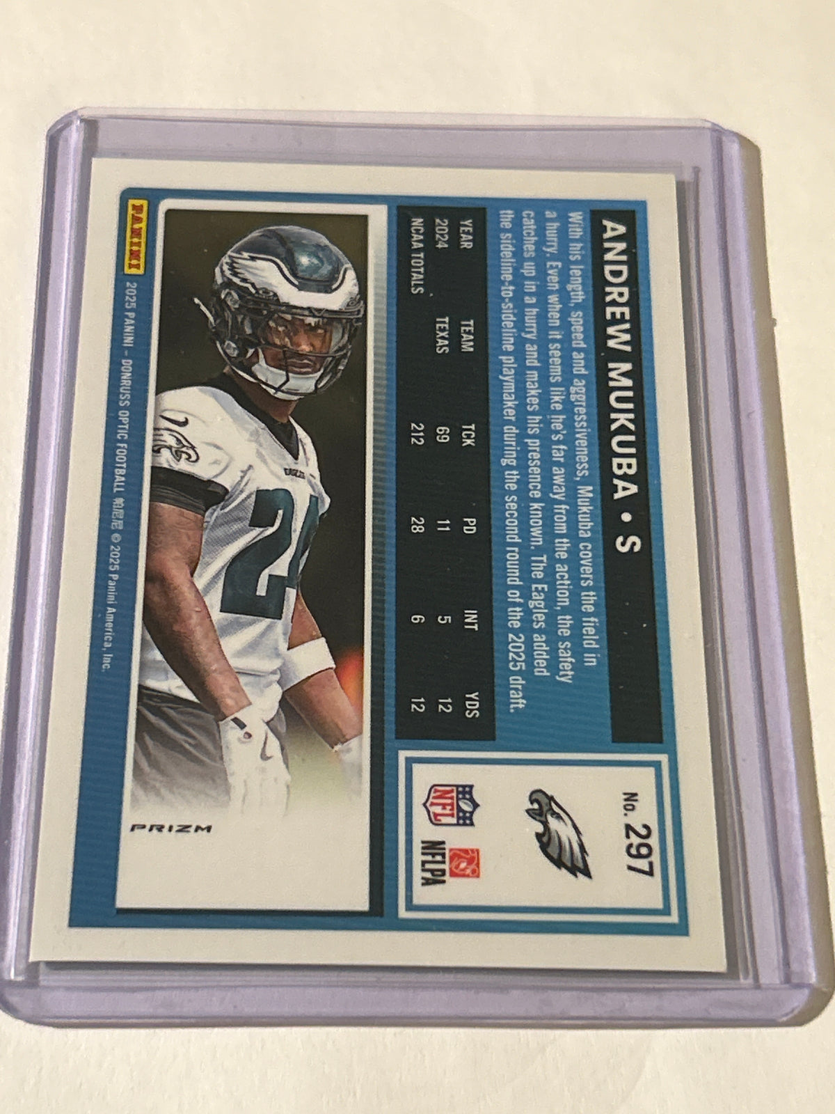 2025 Panini Donruss Optic - Rated Rookie Andrew Mukuba #297 Green Hyper Prizm...
