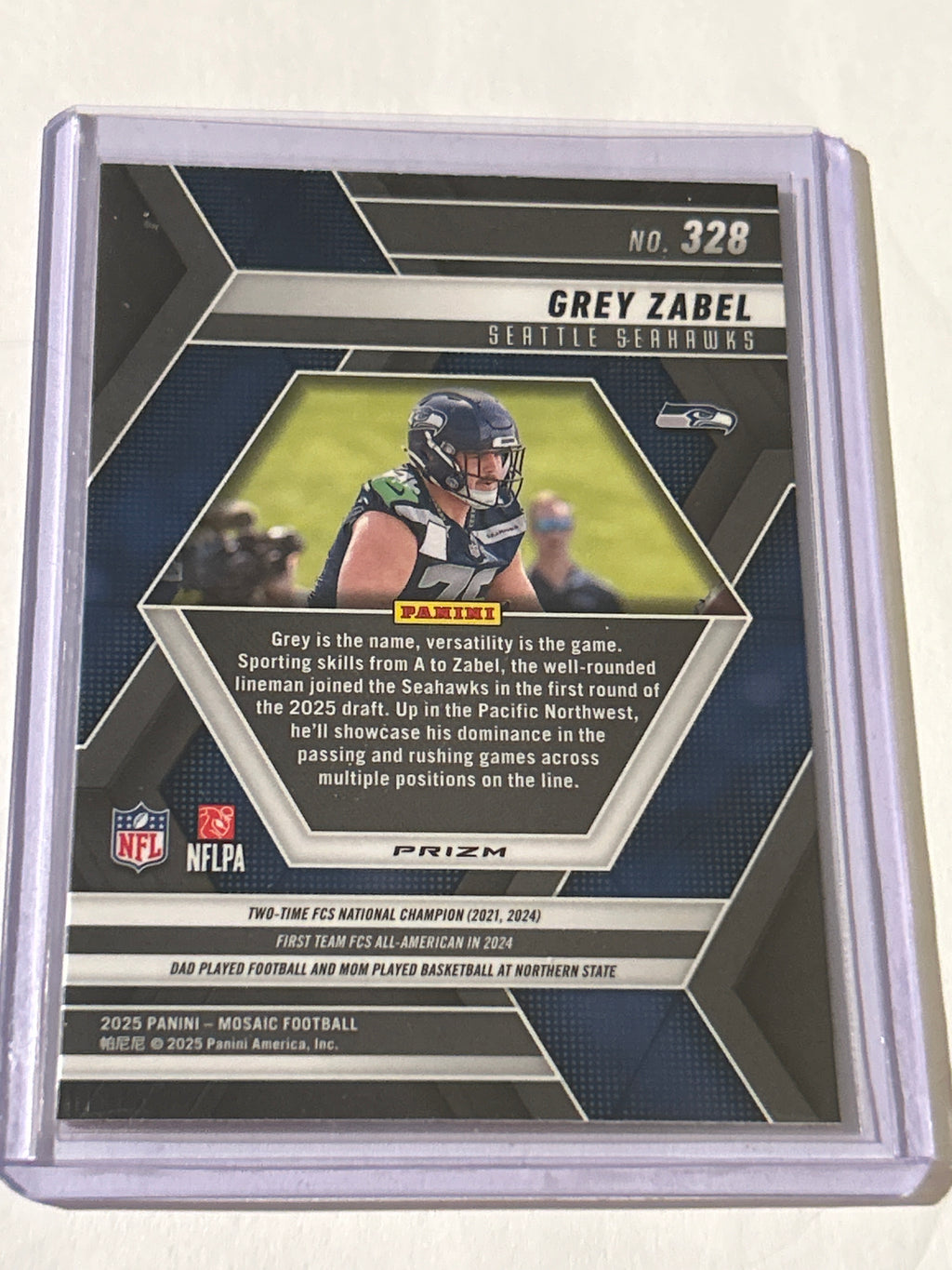 2025 Panini Mosaic - Rookies Grey Zabel #328 Red Scope Prizm (RC)