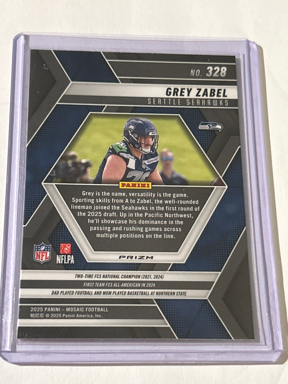 2025 Panini Mosaic - Rookies Grey Zabel #328 Red Scope Prizm (RC)