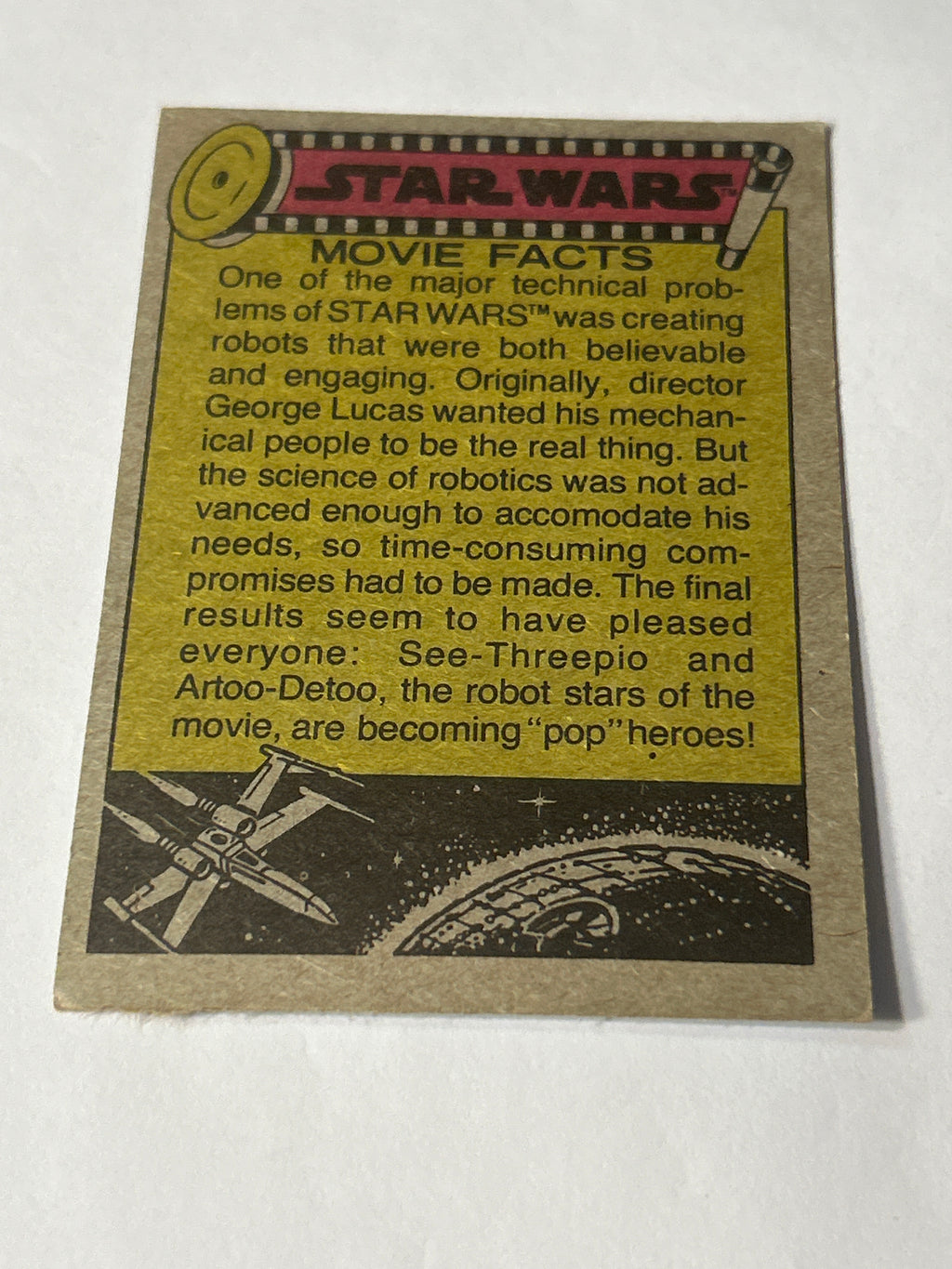 1977 Topps Star Wars Series 1 Blue #35 Luke and Han as Stormtroopers (Movie Facts Back)