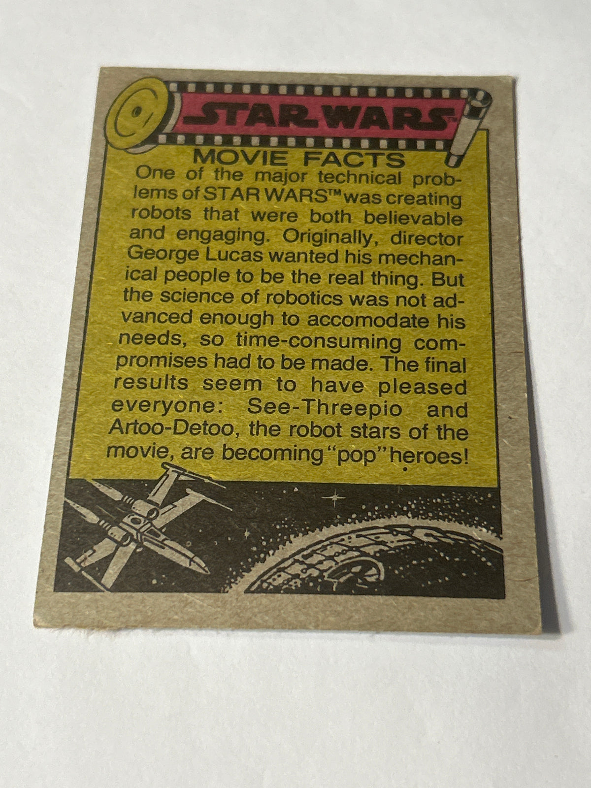 1977 Topps Star Wars Series 1 Blue #35 Luke and Han as Stormtroopers (Movie Facts Back)
