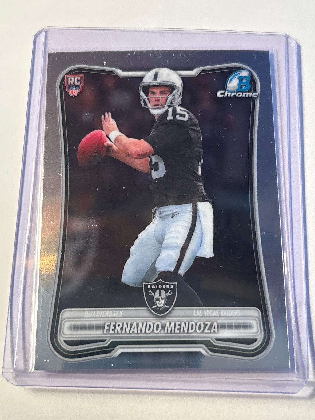 2026 Bowman Chrome Fernando Mendoza (RC) Rookie Las Vegas Raiders QB