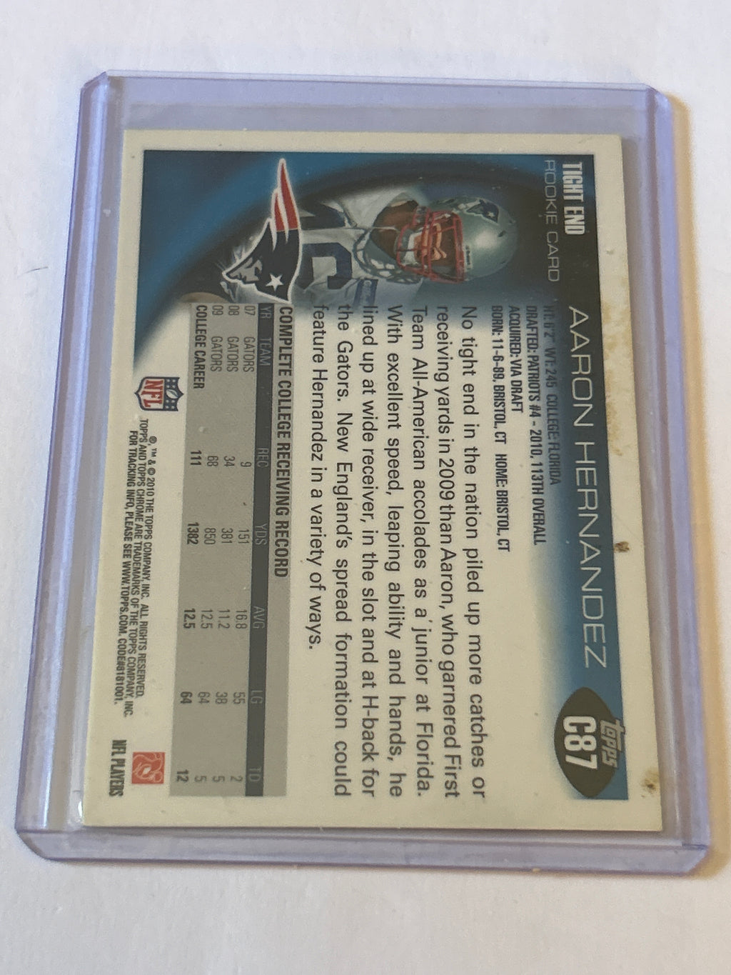 2010 Topps Chrome - Aaron Hernandez #C87 (RC)