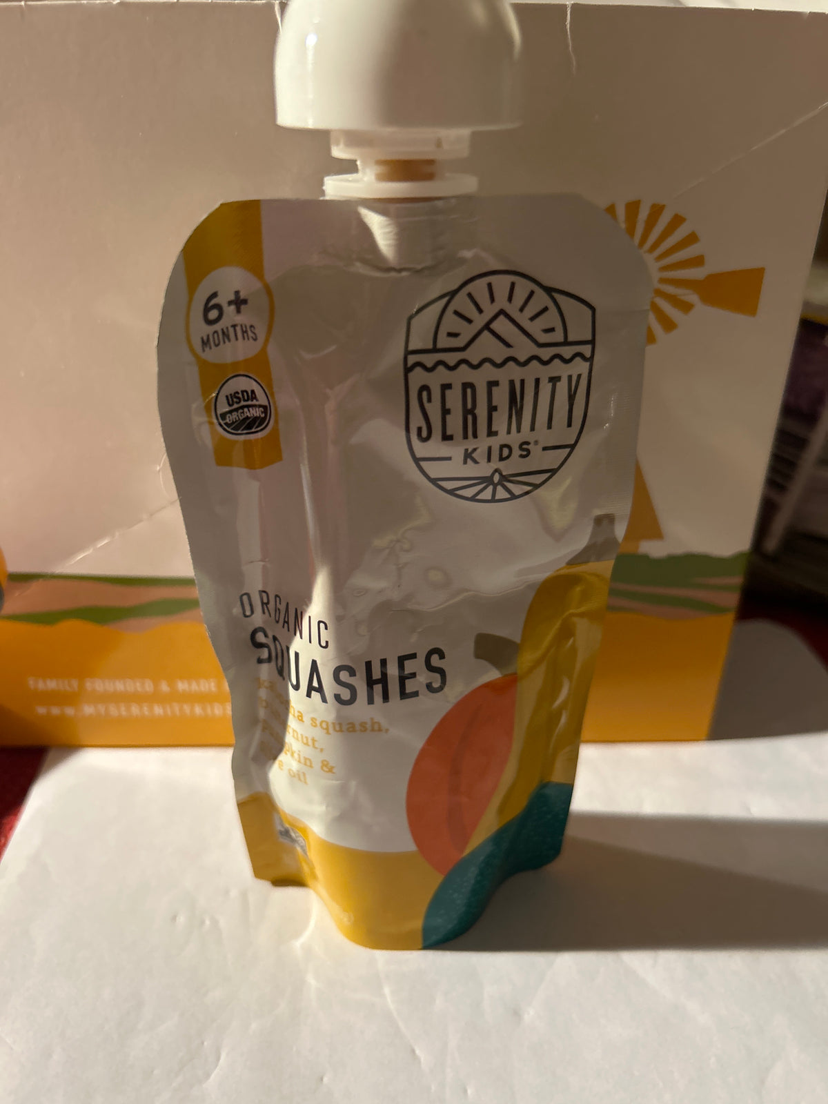 Serenity Kids Organic Squashes Baby Food – 6 Pack – Butternut, Pumpkin & Olive Oil – 3.5oz – 10/27 Best‑By