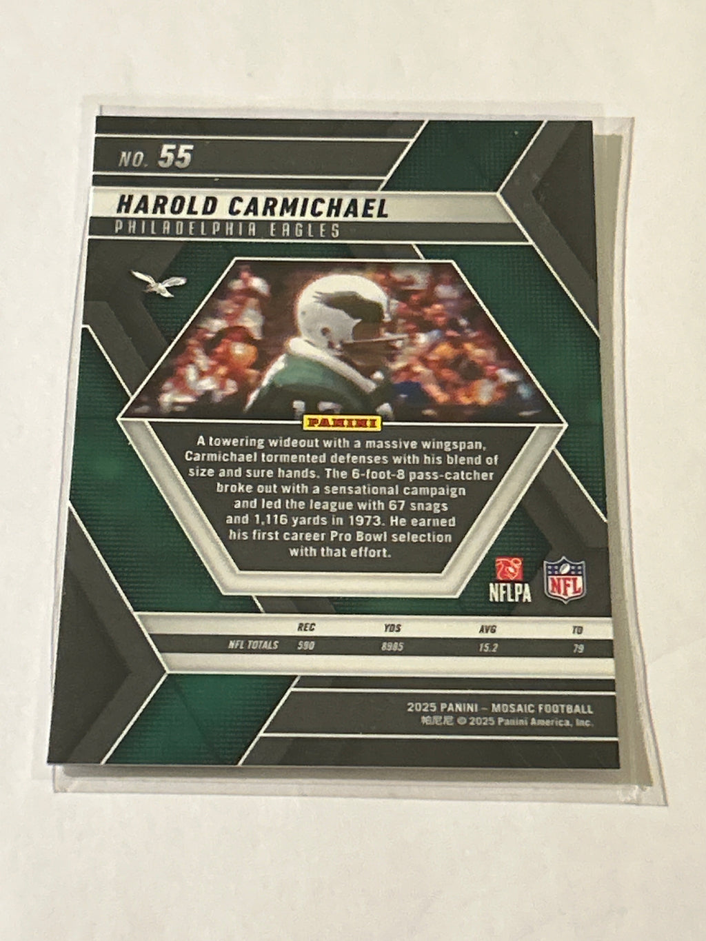 2025 Panini Mosaic - Harold Carmichael #55 Green Mosaic Prizm