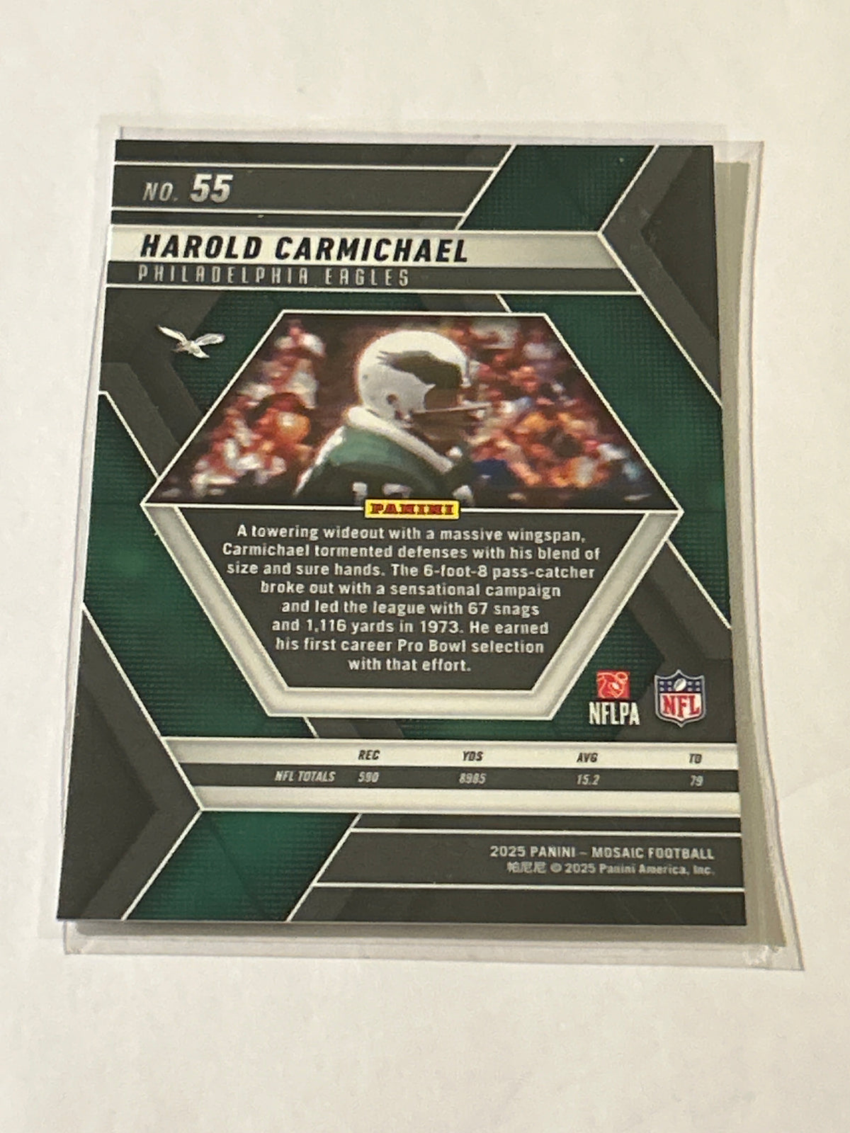 2025 Panini Mosaic - Harold Carmichael #55 Green Mosaic Prizm