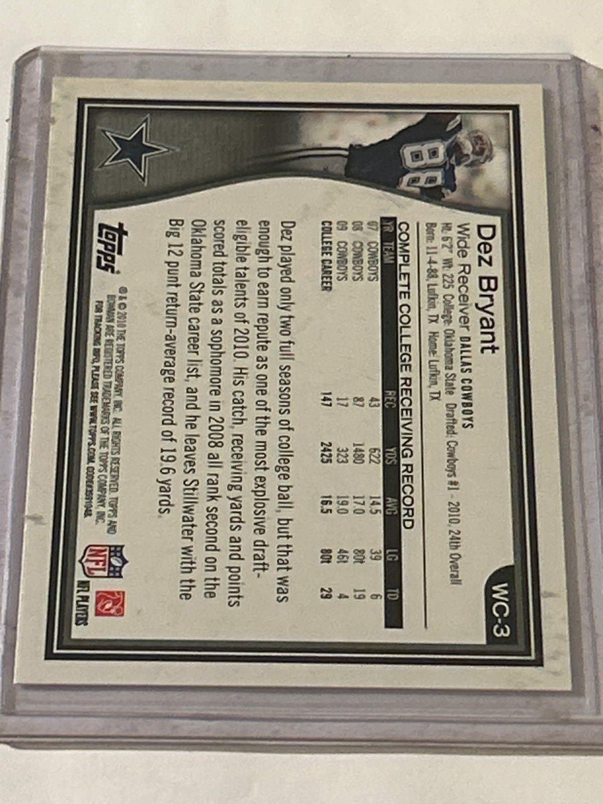 2010 Topps - Bowman Rookies Dez Bryant #WC-3  (RC)