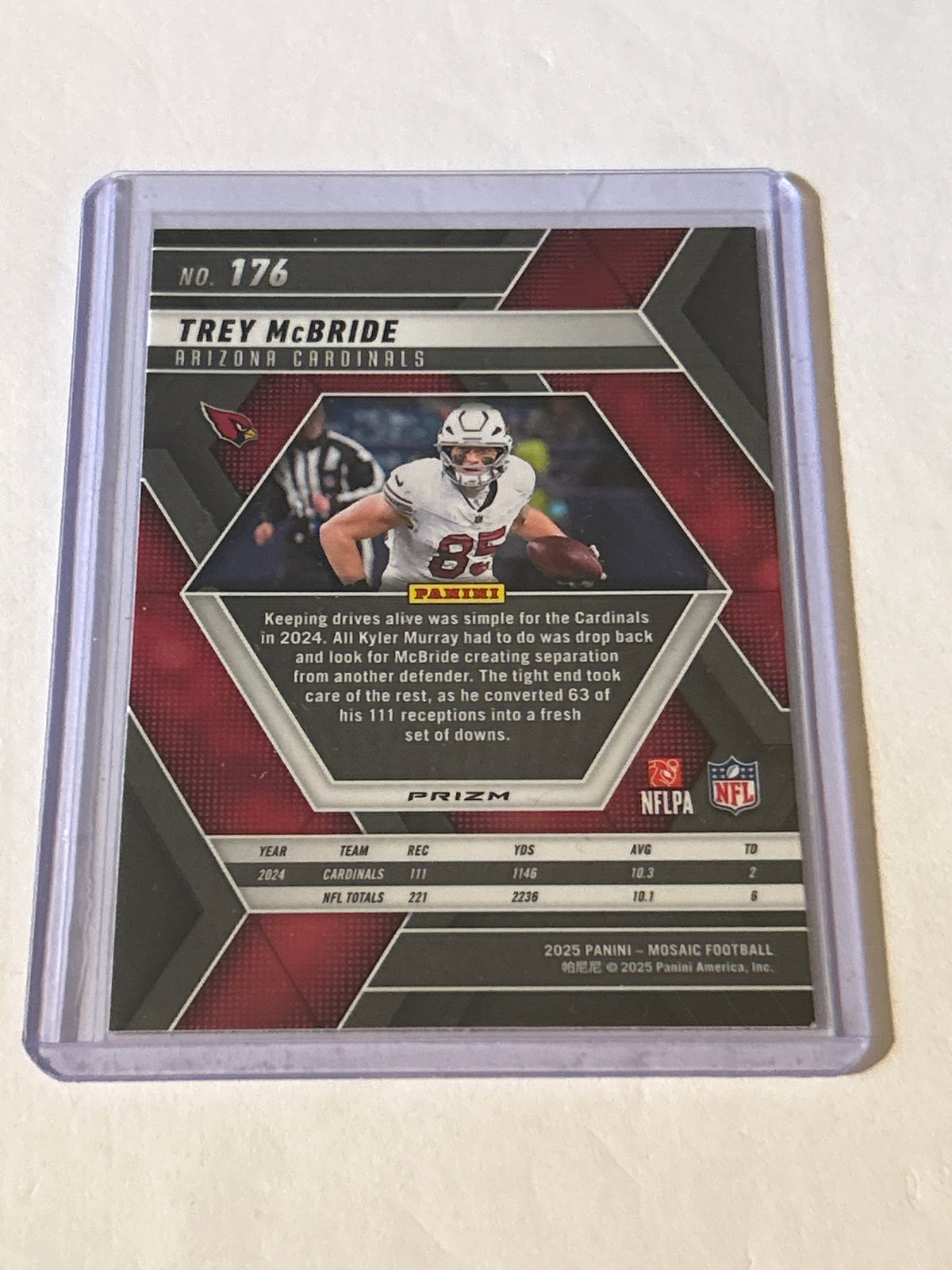2025 Panini Mosaic- Trey McBride - #176 Red Mosaic Prizm