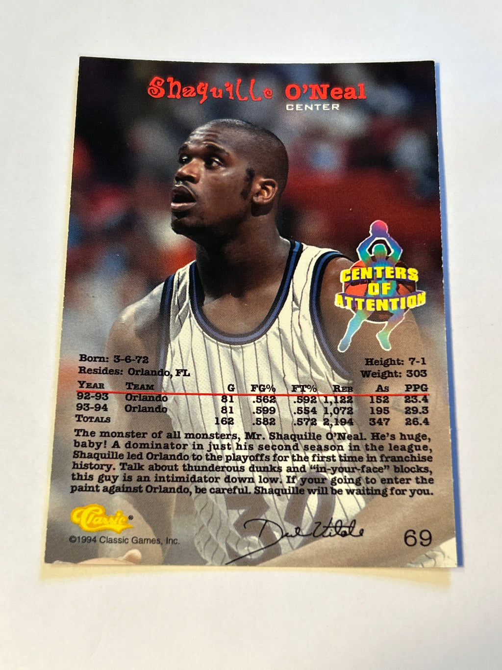1994 Classic - Centers of Attention Shaquille O'Neal #69