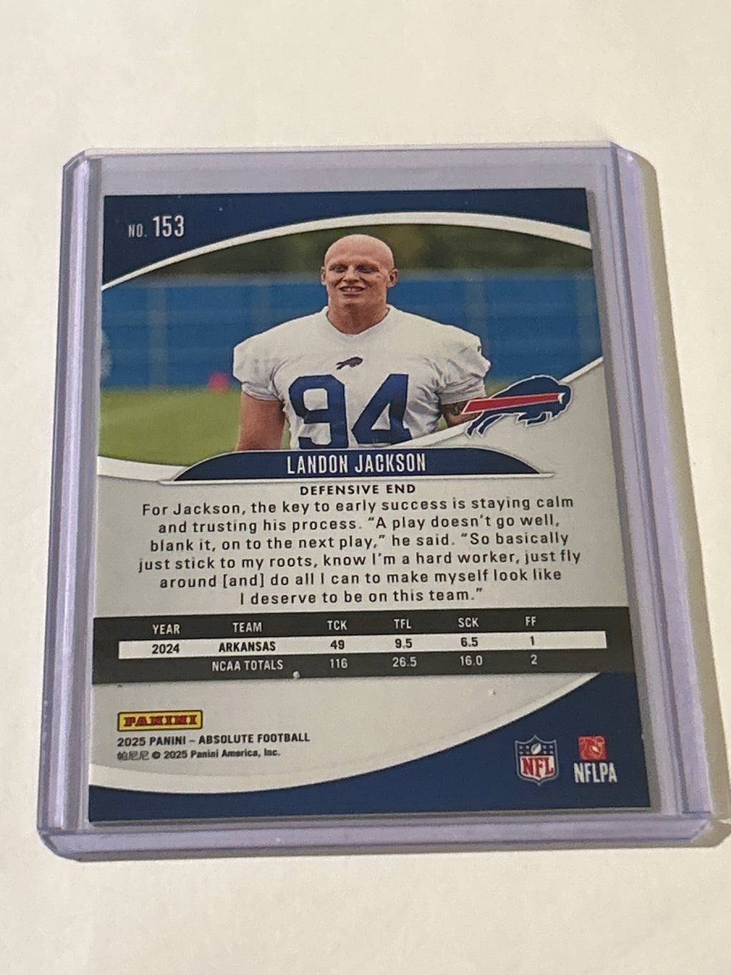 2025 Panini Absolute - Rookies Landon Jackson #153 Blue (RC)