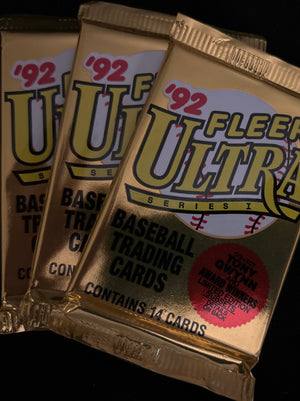 1992 Fleer Ultra Series 1 Major League 3 Baseball Packs for $5.- Factory Sealed