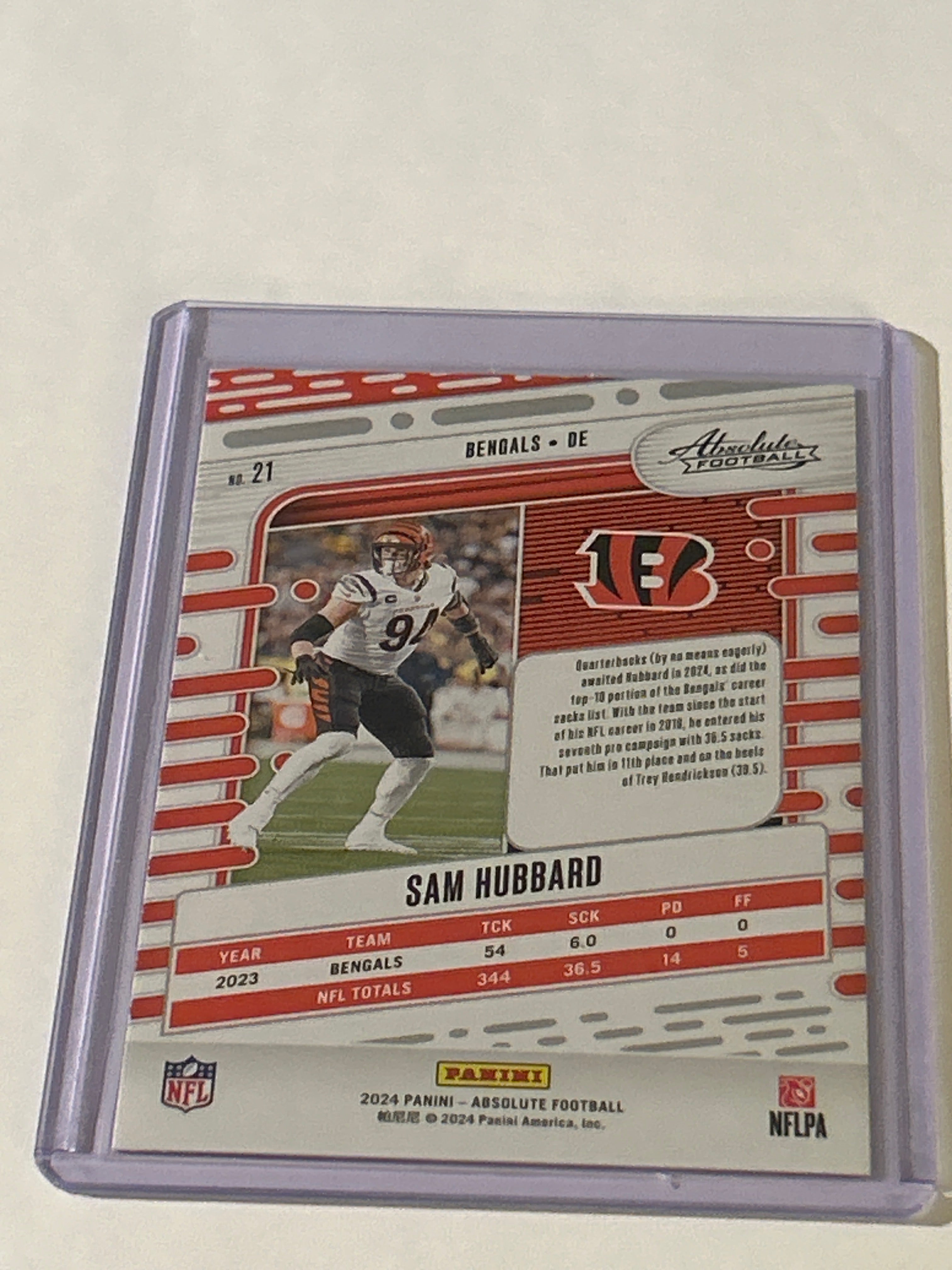 2024 PANINI ABSOLUTE BLUE RED SAM HUBBARD #21 Football BENGALS