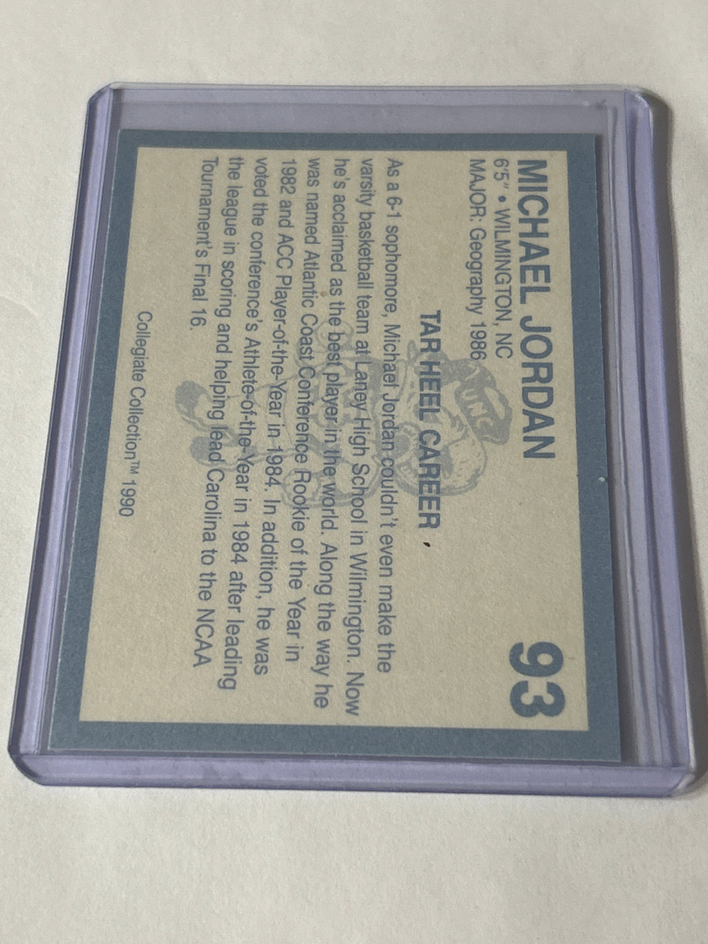 1990 Collegiate Collection North Carolina Tar Heels – Michael Jordan #93